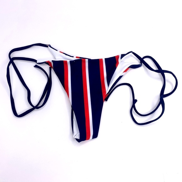 Striped Women's Bikini Push Up Padded Top Blue - Picture 3 of 7